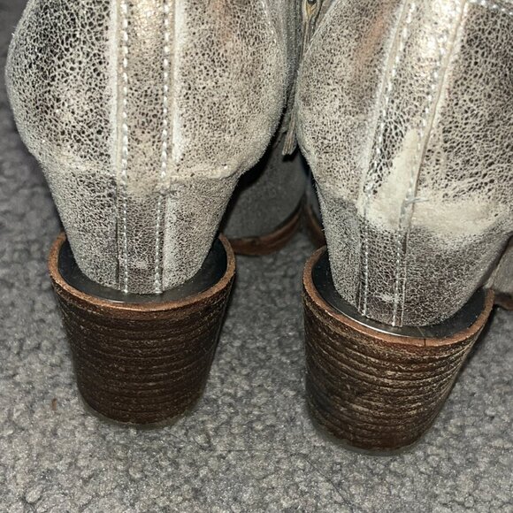 ASH LULA Pewter Metallic Funky Heel Side Zip Western B - Picture 6 of 12